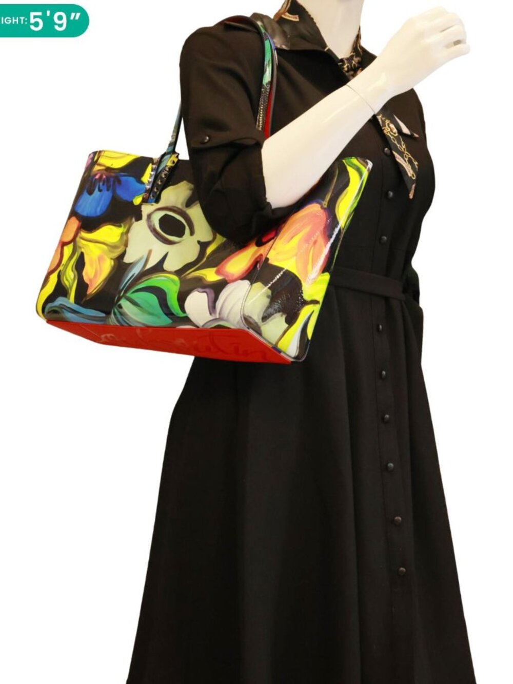 Christian Louboutin  Cabata Floral Leather Tote Bag Multicolor - Picture 2 of 15